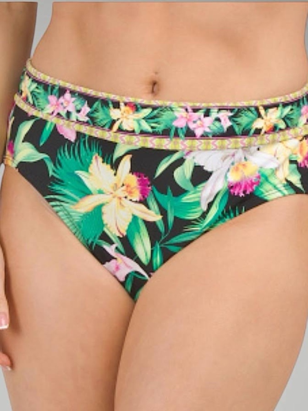 TOMMY BAHAMA orchid garden high waist swimsuit bottoms L